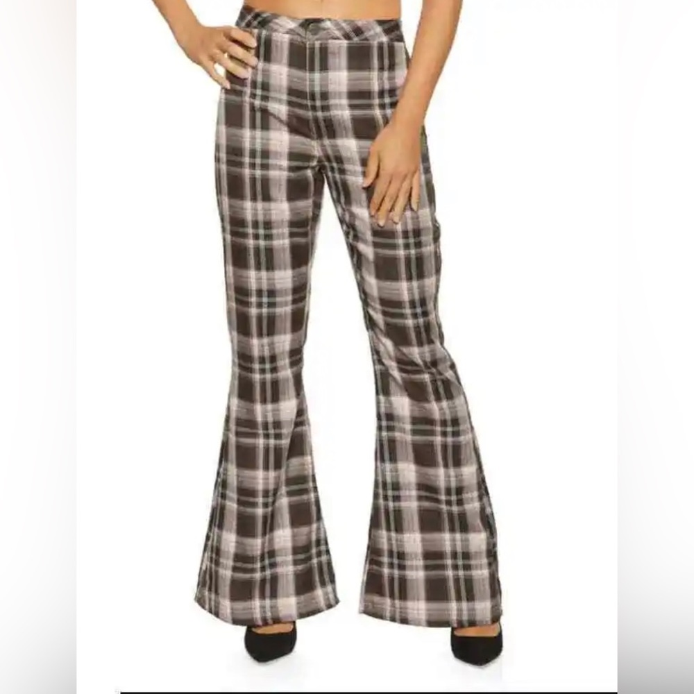 90’s flared plaid pants